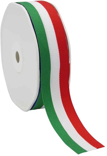 Lint Italiaanse vlag 25mm rol 20m Lint vlag