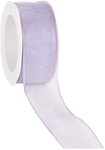 Lint Organza Lavendel Lila 38 mm draad /rol 20m Lint Organza Rose