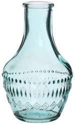 Gekleurd glazen flesje Milano Soft Blue  / stuk Klein flesje bottle Ø6cm 10 cm hoogte