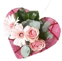 Boekethouder hartvorm conisch 20cm Deco-line Roze Boekethouder 