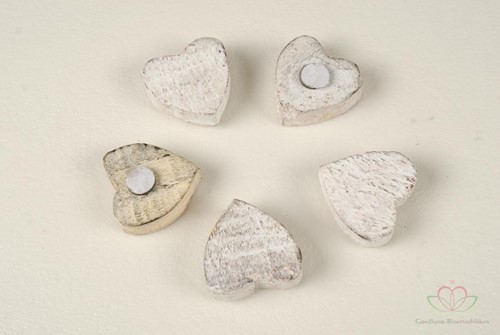 Houten Hartjes White Wash 3 cm. / 10 stuks Houten Hartjes