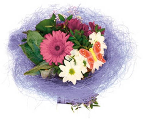 Boekethouder sisal lila 25 cm. Boekethouder 