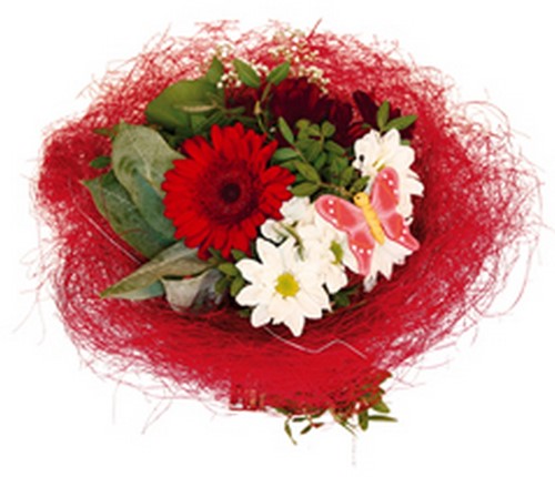 Actie Boekethouder sisal Rood 30 cm. Boekethouder excl decoratie