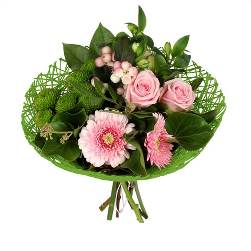 Actie Boekethouder Twist papier 20 cm groen / st Boekethouder excl decoraties