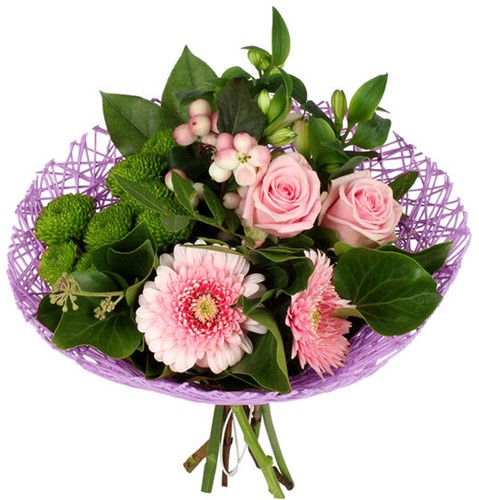 Actie Boekethouder Twist papier 20 cm paars / st Boekethouder excl decoraties