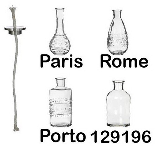 Ronde lont met plaatje om ZELF Olielamp te maken bv voor fles Paris, Porto, Rome.