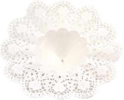 Biedermeier-manchetten, papier, wit, 10 cm. ›/23 cm. Pak25st BIG PACK