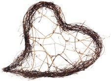 Boekethouder HART salim 25x32cm. naturel GROOTSTE Boekethouder