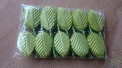 Blad zijde blaadjes op draad BIG- PAK200 LimeGroen 3*5cm. Blad zijde blaad
