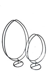 Frame Zwaar Staand ei op voet 56 cm hoog Large Onbehandeld zo van de smid, indien uitverkocht kies: 	016460 of 016461