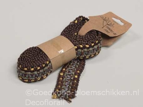 Jute lint band Macrame donkerbruin 200cm. donkerbruin Juteband