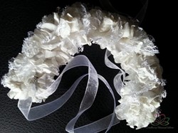Haarcorsage Mulberry Wit Polscorsage Lint-Luxer Haarcorsage