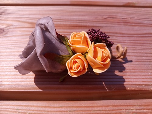 Corsage Roos Autumn CPA 868 Grijs Oker bordeaux Maatwerk corsage