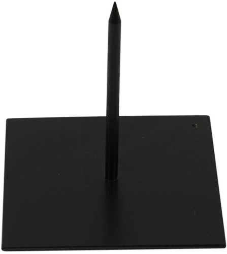Actie Metaalstaander / Metalen pin standaard Basic Iron Foot 18*18*18 cm +/- 18 cm. - zwart met klein gaatje in de voet