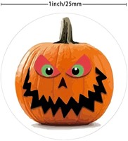 500 Stickers Labels Rol Halloween pompoen rol etiketten-3