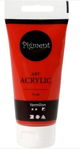 Allesverf Acryl 75 ml Semi glanzend, semi dekkend Primair Red Vermilion Acrylverf 