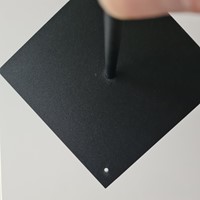 Actie Metaalstaander / Metalen pin standaard Basic Iron Foot 12*12*12cm +/- 12 cm. - zwart met klein gaatje in de voet-2