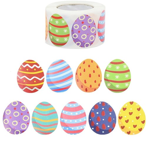 500 Stickers Labels Paasei 3*4 cm B02 Sluitsticker