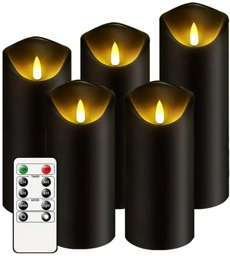LEDkaarsen Stolpkaarsen set van 5 met afstandsbediening Vrij Warm licht voor bloemschikken en decoratie