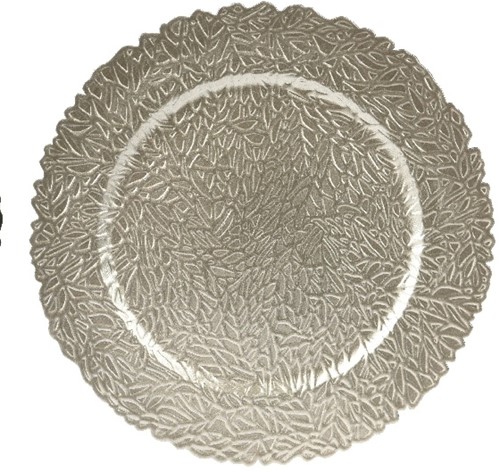 Onderbord Barok zilver rond / st Onderbord – 33 cm Rond – Decoratief Tafelaccessoire