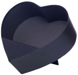  Actie Bloemendoos Zwart met Standaard STAAND Open 24.5cm ROSE BOX Hartvorm karton  Flowerbox Cadeaudoos voor bv rozen