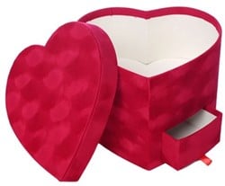Bloemendoos de Luxe met compartiment voor gift VELVET ROOD Flowerbox Cadeaudoos voor bv rozen