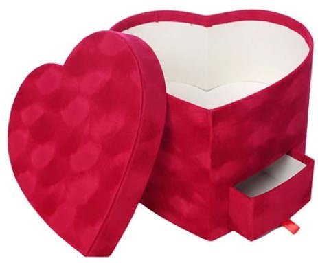 Bloemendoos de Luxe met compartiment voor gift VELVET ROOD Flowerbox Cadeaudoos voor bv rozen