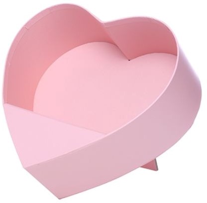  Actie Bloemendoos Roze met Standaard STAAND Open 24.5cm ROSE BOX Hartvorm karton  Flowerbox Cadeaudoos voor bv rozen