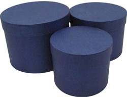 Bloemendoos Set van 3 Bloemendozen rond Blauw Flowerbox Cadeaudoos voor bv rozen