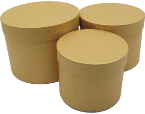 Actie Bloemendoos Set van 3 Luxe Bloemendozen rond Goud Flowerbox Cadeaudoos voor bv rozen