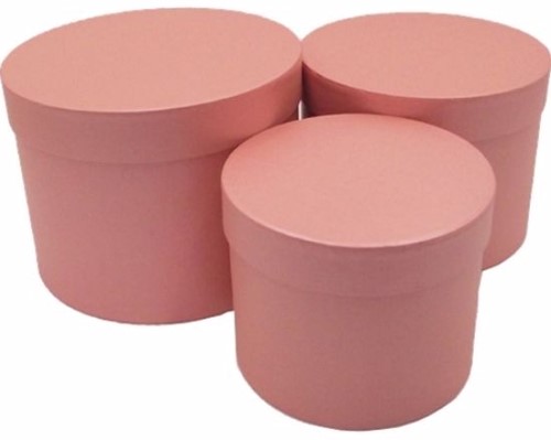 Bloemendoos Set van 3 Bloemendozen rond Roze Flowerbox Cadeaudoos voor bv rozen
