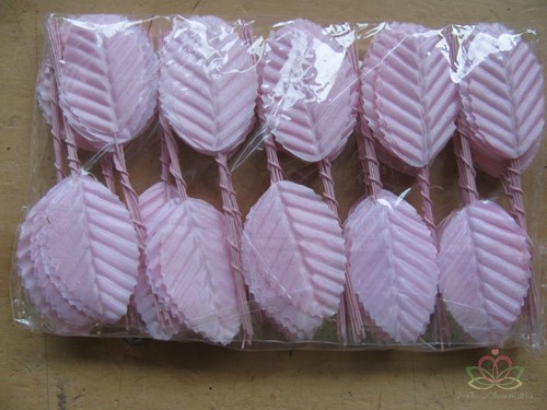 Blad zijde blaadjes op draad BIG- PAK200 ROZE 3*5cm. Blad zijde blaad