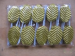 Blad zijde blaadjes op draad BIG- PAK200 GOUD 3*5cm. Blad zijde blaad
