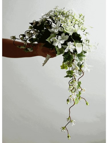 Corsage pick white kunst Stephanotus, 3 bloemen per stuk voor bruidsboeket of om corsage te maken-2