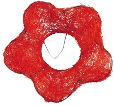 Boekethouder sisal bloemvorm 15 cm. Rood Boekethouder