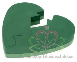Gebroken Hart 39cm. Steekschuimvorm oase voor verse bloemen Broken Heart steekschuim