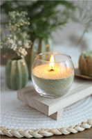 Burning Candle Kaarsenzand & Pearl Sand 400g Light green incl 4 lonten +/- 50 branduren-3