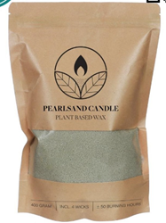 Burning Candle Kaarsenzand & Pearl Sand 400g Light green incl 4 lonten +/- 50 branduren