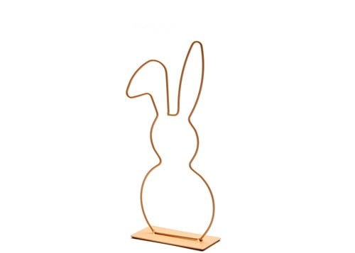 Metalen frame Haas haasje hangend oor op voet 29 cm Apricot Metalenframe Metal Bunny on base