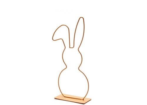 Metalen frame Haas haasje hangend oor op voet 50 cm Apricot Metalenframe Metal Bunny on base