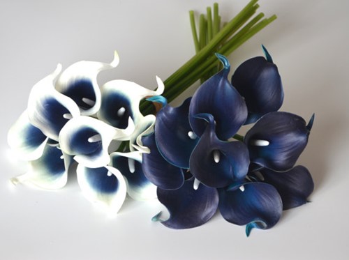 Calla Real Touch Navy Blue +/- 7 cm. en 37cm lang. / st Calla Real Touch +/- 7 cm.