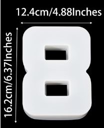 Siliconenmal 16 cm Cijfer 8 voor Epoxy Resin 