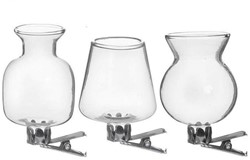 Gekleurd glazen flesje Clipper Clear  Set van 3 flesje met clip