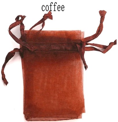 Giftbag organza Coffee +/-9*12 cm. Giftbag organza Coffee +/-9*12 cm.