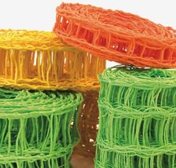 Gaas CrazyRibbon-10cm ORANJE rol 10m Papierdraad paperwire
