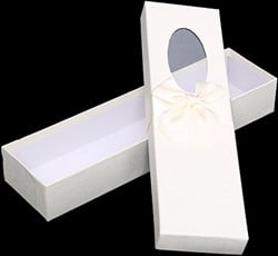 Bloemendoos 36cm ROSE BOX met venster en strik CREME Cadeaudoos voor bv rozenboeket