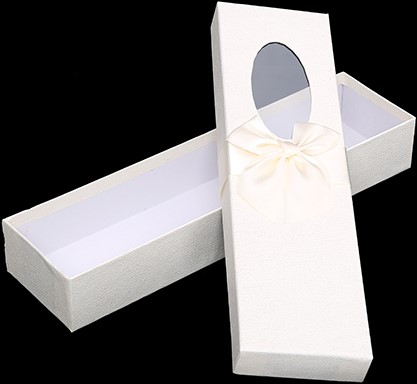Bloemendoos 36cm ROSE BOX met venster en strik CREME Cadeaudoos voor bv rozenboeket