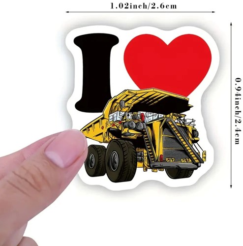 500 Stickers Labels Vrachtwagen Dumper beloning 2,5 cm rond   Sluitsticker-2