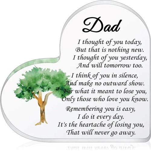 Hart van Epoxy met Levensboom DAD 10*1 cm Gift, geschenk, cadeau, herinnering