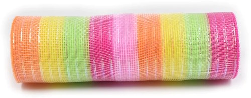 Decomesh Deco mesh Metalic voor kransen en inpakken Pastel Rainbow Decomesh 26 cm br 10 yard/9 m